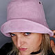 Pink Suede Panama Hat. Panama. Modistka Ket - Lollypie. Интернет-магазин Ярмарка Мастеров.  Фото №2
