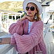 Пальто вязаное розовое с косами, Пальто, Керчь,  Фото №1