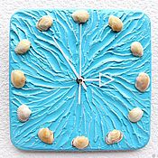 Для дома и интерьера handmade. Livemaster - original item Wall clock with shells in a nautical style, Beach decor. Handmade.