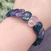 Украшения handmade. Livemaster - original item Women`s bracelet made of natural fluorite stones with a cut. Handmade.