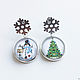 Earrings 'Snowman and Christmas tree'. Earrings. Linda (LKdesign). My Livemaster. Фото №4