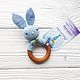 Rattle-teether ' Bunny'. Rattles. slingobusy. Online shopping on My Livemaster.  Фото №2