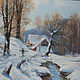 Oil painting 'Winter landscape with a skier', copy In. Morasa. Pictures. Zhanne Shepetova. My Livemaster. Фото №5