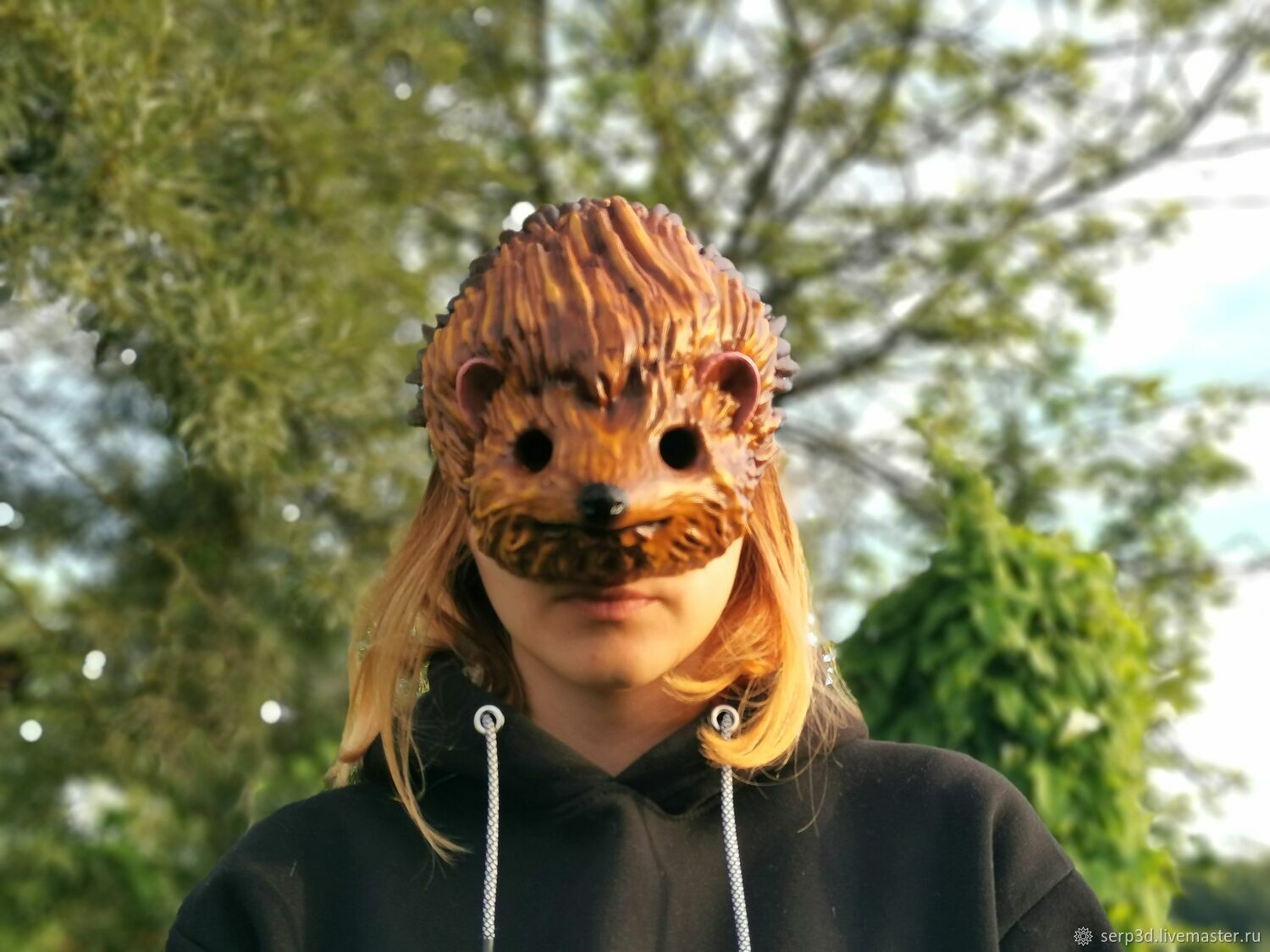 Маска мордочка Ежика в интернет-магазине Ярмарка Мастеров по цене 6200 ...