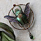 Brooch-pin: ' Scarabaeus ' modern, beetle. Brooches. House Of The Moon Dew. My Livemaster. Фото №4