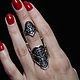 Ethno motifs ring with blackening in 925 sterling silver GA0001, All finger ring, Yerevan,  Фото №1