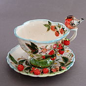 Посуда handmade. Livemaster - original item teacups: MALINKA. Handmade.