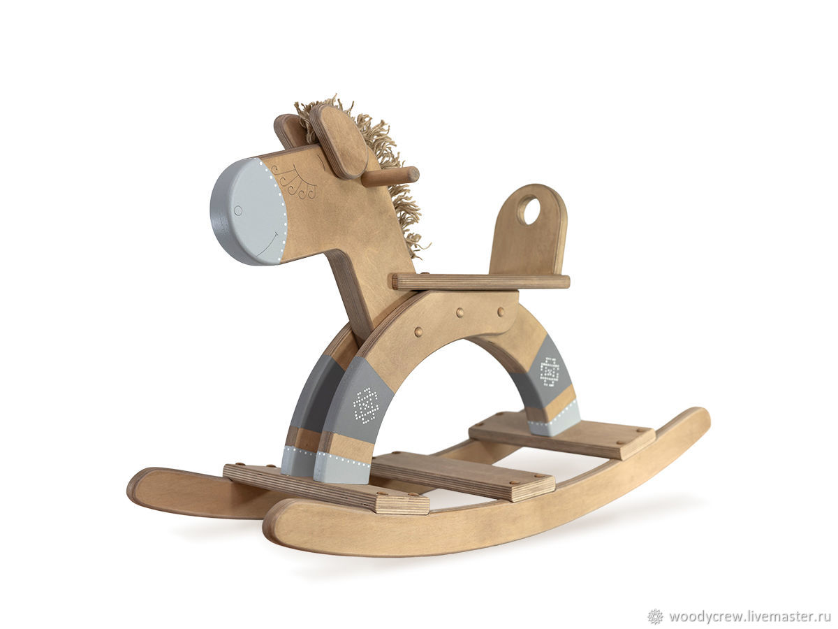 Деревянная лошадка-качалка Beatrice S Light из берёзовой фанеры в ...