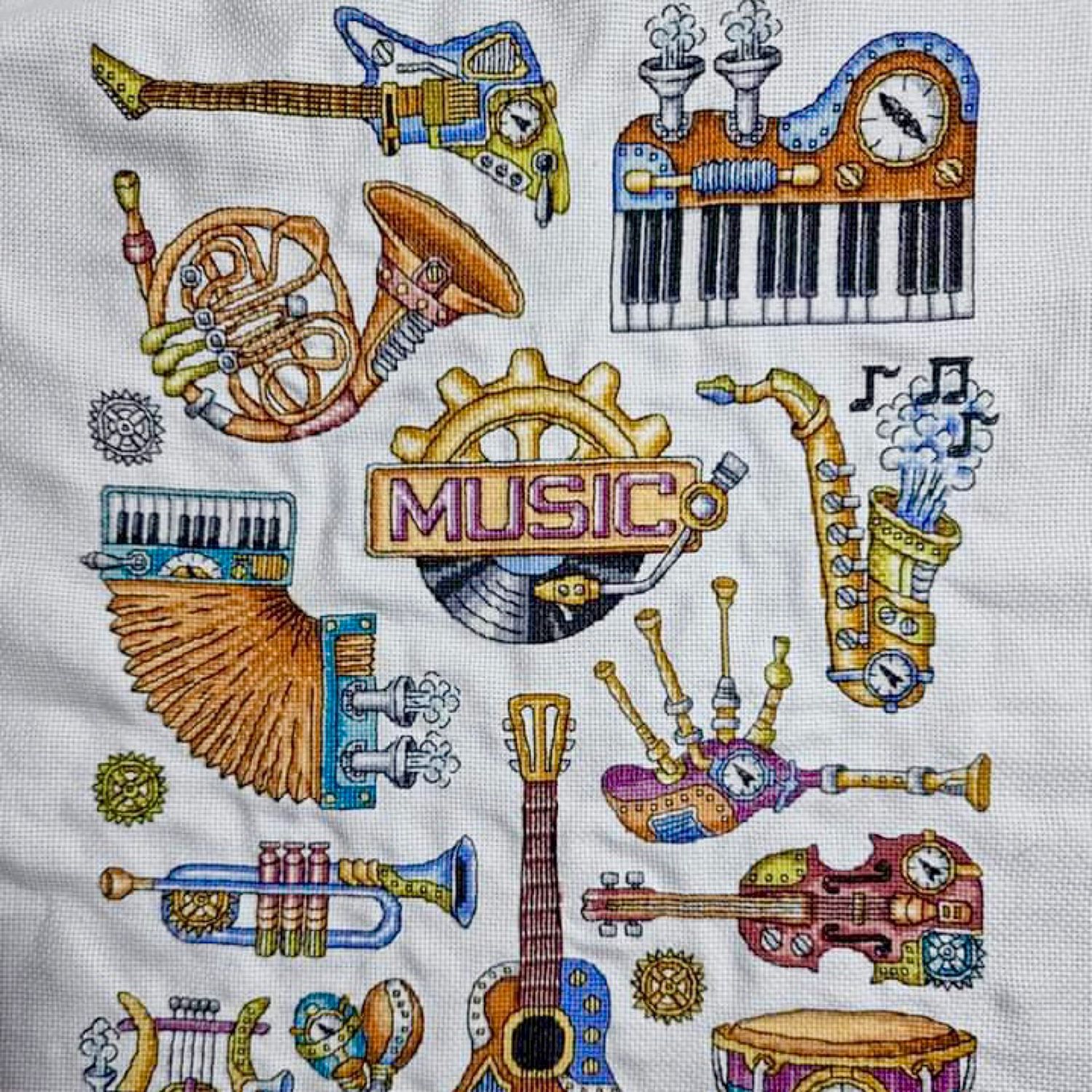 Embroidered Musical Instruments Design