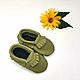 Olive baby moccasins ,Ebooba, Baby shoes 100% leather, Footwear for childrens, Kharkiv,  Фото №1