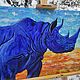 Картина Синий Носорог, фен-шуй оберёг для дома. Картины. VasiliyPikul. Ярмарка Мастеров.  Фото №4