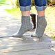  Openwork downy socks for women in gray, Socks, Urjupinsk,  Фото №1