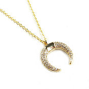 Украшения handmade. Livemaster - original item Moon pendant, moon pendant, pendant with cubic Zirconia,lunnitsa. Handmade.