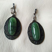 Украшения handmade. Livemaster - original item Earrings with jades. Handmade.
