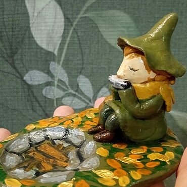 Для дома и интерьера ручной работы. Ярмарка Мастеров - ручная работа Подсвечник "Снусмумрик у костра". Ручная работа. Handmade.