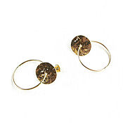 Украшения handmade. Livemaster - original item Ring earrings, crumpled textured earrings 