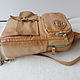 Order Backpack bag leather with engraving to order for Yulechka). Innela- авторские кожаные сумки на заказ.. Livemaster. . Backpacks Фото №3