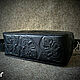 Сумка мужская кроссбоди из натуральной кожи с черепами. Мужская сумка. conor.leather. Ярмарка Мастеров.  Фото №6