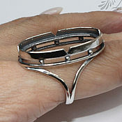 Материалы для творчества handmade. Livemaster - original item Ring base insert 15 by 30 mm, silver plating. Handmade.