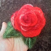 Украшения handmade. Livemaster - original item Brooch,jewelry,felted flower, red flower, handmade. Handmade.