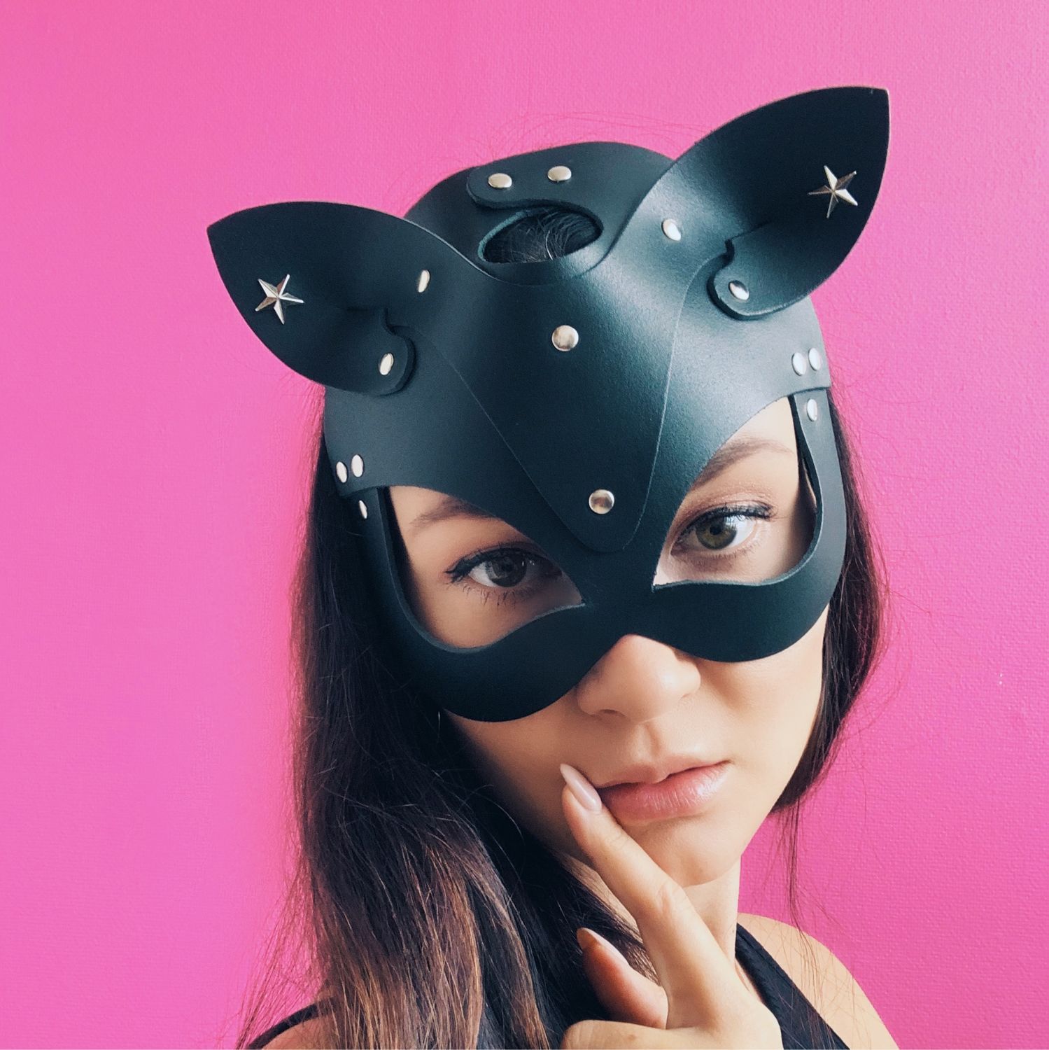 Кожаная маска "Кошка со звездочками" в интернет-магазине на Ярмарке ...