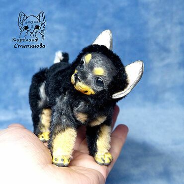 Куклы и игрушки ручной работы. Ярмарка Мастеров - ручная работа Щеночек той терьера. Handmade.