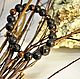 Men's bracelet with meteorite, bronzite and lava, Bead bracelet, Moscow,  Фото №1