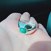 Украшения handmade. Livemaster - original item Men`s ring (ring) with natural chrysoprase in 925 silver. Handmade.