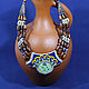  Beaded, with ceramic insert, Necklace, Astrakhan,  Фото №1