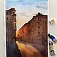 Watercolor painting Petersburg sunset (yellow-brown city landscape), Pictures, Yuzhno-Uralsk,  Фото №1