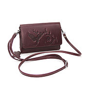 Сумки и аксессуары handmade. Livemaster - original item Crossbody bag: Women`s burgundy leather handbag Rena S53p-681. Handmade.