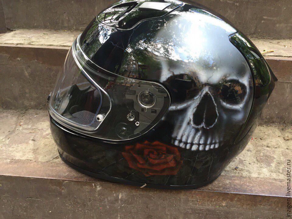 Skull in Motorcycle Helmet vector