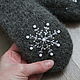 Grey Snowflake mittens with embroidery woolen mittens, Mittens, Cherepovets,  Фото №1