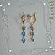 Order Earrings 'hearts-track' gold 585, Topaz. MaksimJewelryStudio. Livemaster. . Earrings Фото №3