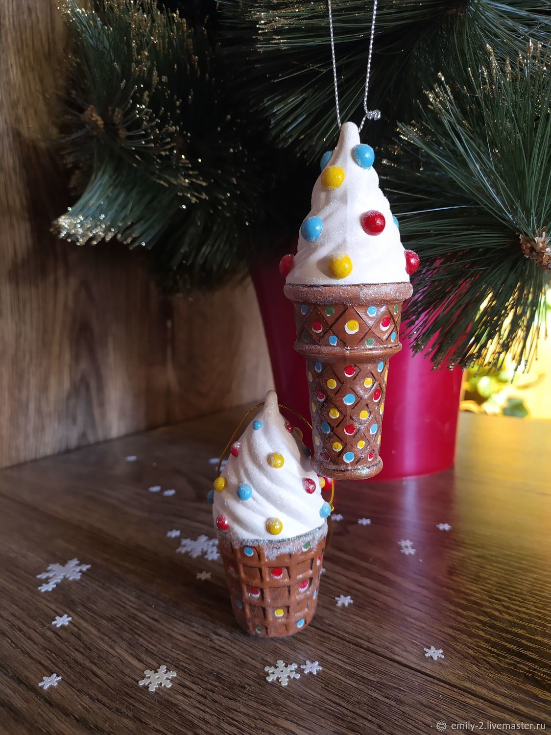 Елочные игрушки: фарфоровый набор "Мороженое" в интернет-магазине ...