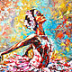Ballerina colorful oil painting, Pictures, Moscow,  Фото №1