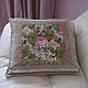 Embroidered pillow in the English style. Pillow. Cross stitch and beads!. Online shopping on My Livemaster.  Фото №2