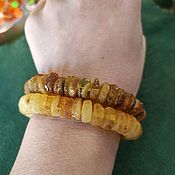 Украшения handmade. Livemaster - original item Medical bracelets made of amber, unpolished bracelet, discs, wire cutter,. Handmade.