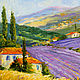 Painting Provence Bicycle in lavender fields - oil on canvas. Pictures. Multicolor Gallery. My Livemaster. Фото №5