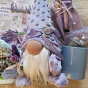 Сувениры и подарки handmade. Livemaster - original item Lavender giftbox with a handmade gnome, a gift to a girl. Handmade.