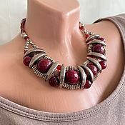 Украшения handmade. Livemaster - original item Necklace: Stylish cherry necklace, unusual large jewelry boho style. Handmade.