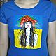 T-shirt hand painted 'Ukraine' stylish women's t-shirt. T-shirts. DrozdTM. Online shopping on My Livemaster.  Фото №2