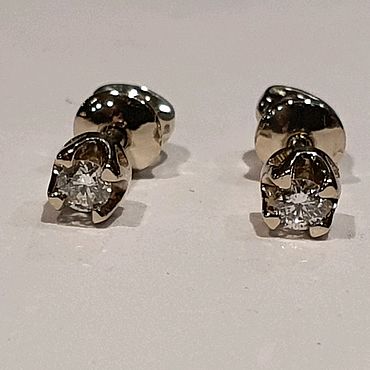 Золотые серьги с бриллиантами 585 проба – заказать на Ярмарке Мастеров ...