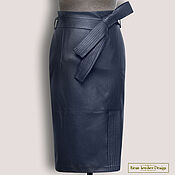 Mini falda de cuero genuino de doble capa