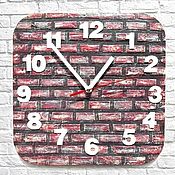 Для дома и интерьера handmade. Livemaster - original item Wall Clock for Home and Office Brick Wall Clock with Texture. Handmade.