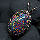 Order Dragon Egg. Pendant with laboratory opals in copper wire. Mosaic Opal (mosaicopal). Livemaster. . Pendant Фото №3