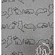 Ткань льняная с добавлением хлопка "Кошки.Силуэты", Ткани, Кострома,  Фото №1