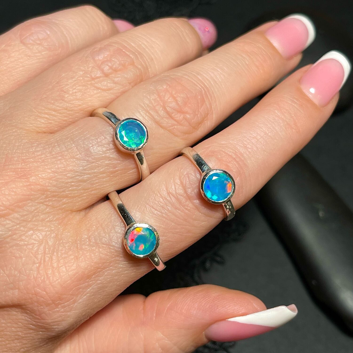 Кольца с голубым Опалом Параиба в интернет-магазине Ярмарка Мастеров по ...