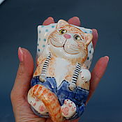 Подарки к праздникам handmade. Livemaster - original item Figurine: The piggy bank Cat. Handmade.