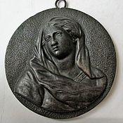 Винтаж handmade. Livemaster - original item Madonna 1854 J.J. Antique medallion panels relief Biblical Story. Handmade.